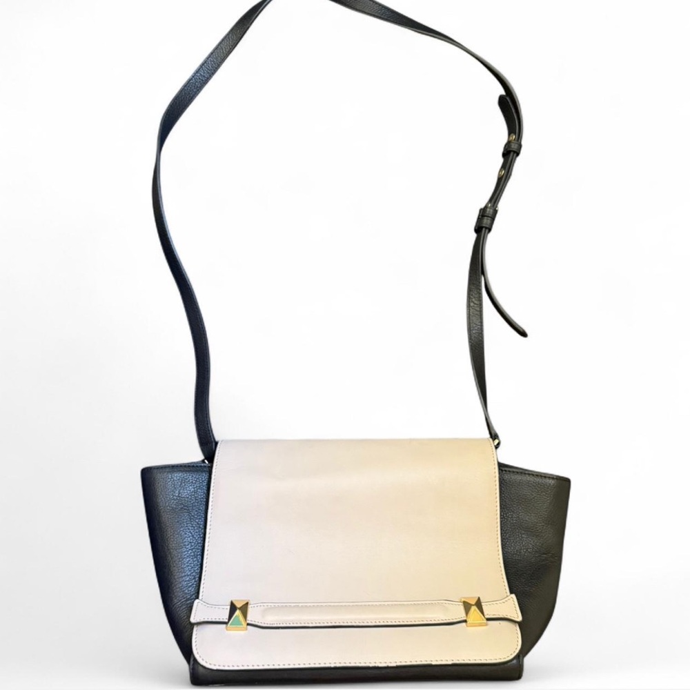 BCBGMaxAzria Black and Cream Crossbody Bag